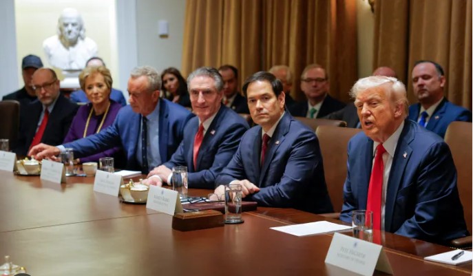 President Donald Trump Holds First Full Cabinet Meeting of Second Term, Taps Elon Musk for Deficit Reduction Effort