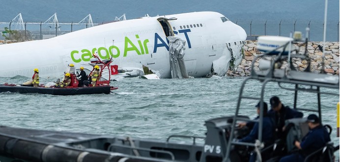 Two Killed as Cargo Plane Crashes Into Sea at Hong Kong Airport